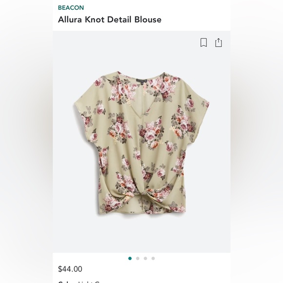 Knot front floral blouse - Picture 4 of 4